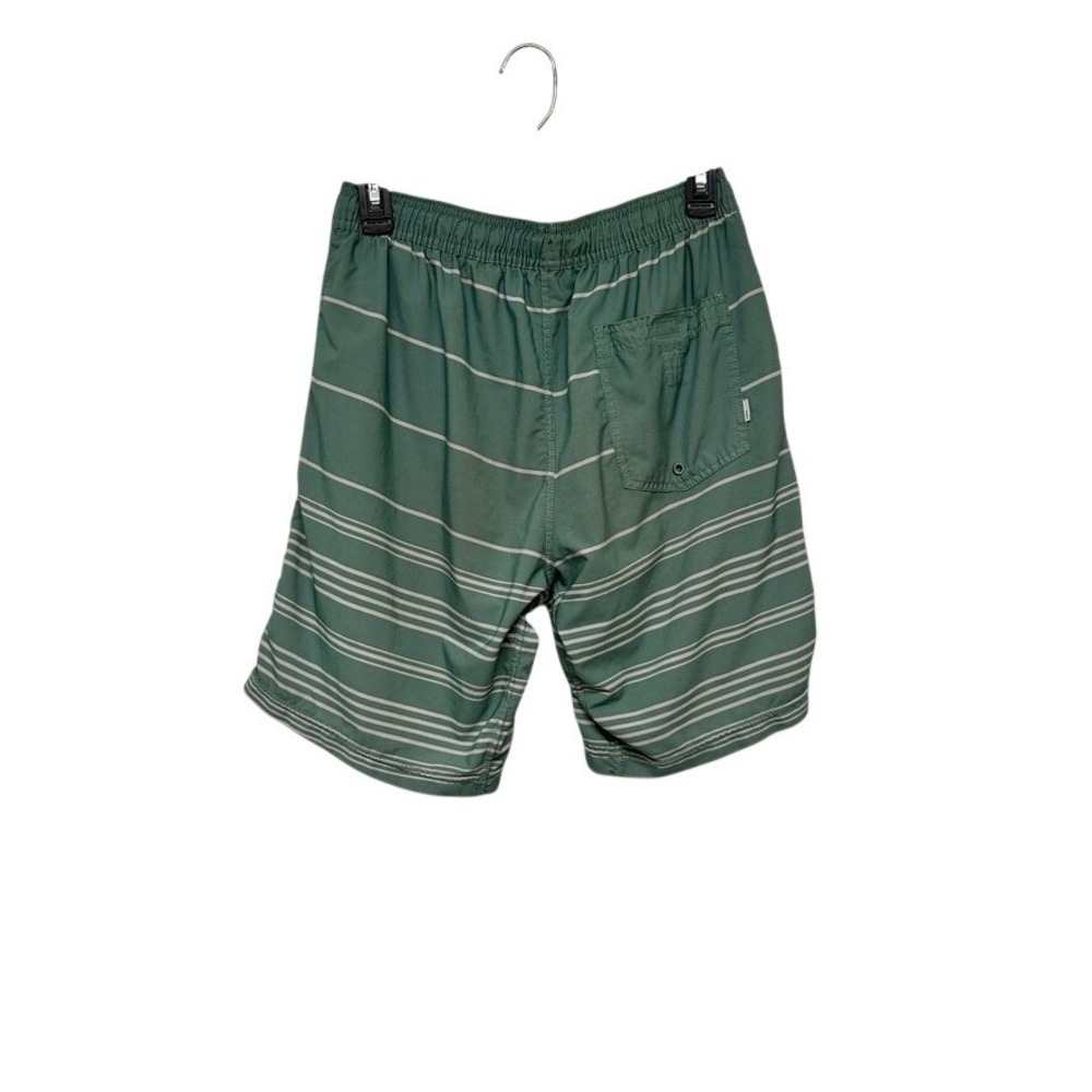 Vuori‎ Men's Green Striped Kore Drawstring Pockets 9" Hybrid Boardshorts Size S - Picture 5 of 6